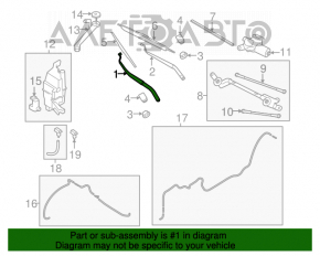 Frânghie de ștergător dreapta Nissan Rogue 14-20