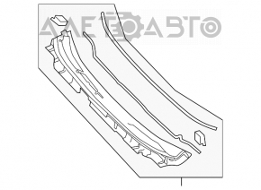 Grila de parbriz din plastic pentru Nissan Rogue 14-20 este ruptă.