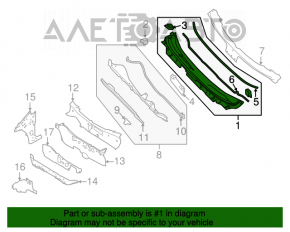 Grila stergatoarelor din plastic pentru Nissan Rogue 14-20 cu fisuri.