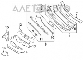 Placa metalică a ștergătoarelor Nissan Rogue 14-20