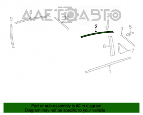 Молдинг двери верхний задний правый Toyota Avalon 13-18