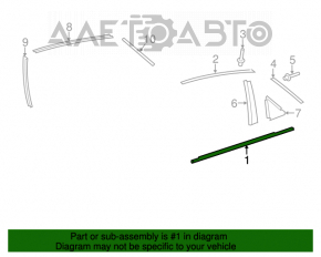 Молдинг дверь-стекло центральный задний правый Toyota Avalon 13-18