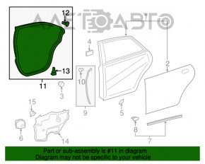 Garnitura ușii din spate dreapta pentru Toyota Avalon 13-18