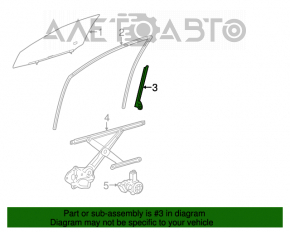 Направляющая стекла двери передней правой Toyota Avalon 13-18