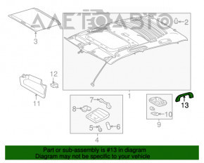 Manerul plafonului din față dreapta Toyota Avalon 13-18 gri, zgârieturi