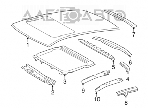 Acoperiș metalic pentru Toyota Avalon 13-18 cu trapă, pe caroserie.