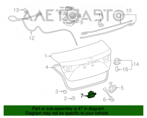 Butonul de deschidere a portbagajului pentru Lexus ES350 07-12