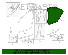 Уплотнитель дверного проема задний правый Toyota Avalon 13-18