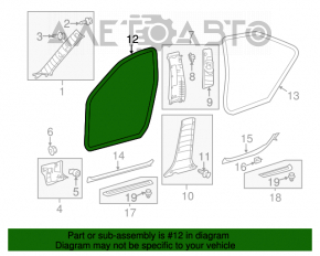 Garnitură de ușă față stânga Toyota Avalon 13-18