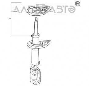 Стойка амортизатора в сборе задняя левая Toyota Avalon 13-18 hybrid