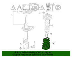 Пружина задняя левая Toyota Avalon 13-18 hybrid