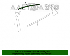 Garnitură ușă spate stânga superioară Honda Civic X FC 16-21 4d crom