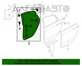 Garnitură ușă spate dreapta Honda Civic X FC 16-21 4d