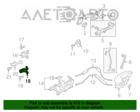 Buclele ușii din spate dreapta inferioară pentru Honda Accord 18-22.