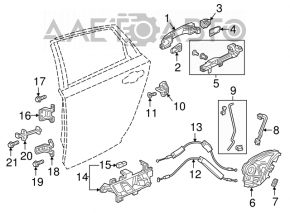 Петля двери нижняя задняя правая Honda Civic X FC 16-21 4d