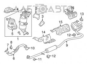 Глушитель задняя часть с бочкой Honda Civic X FC 16-17 2.0 вмятины