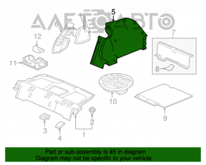 Обшивка арки правая Honda Civic X FC 16-21 4d черная