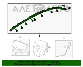 Perna de siguranță airbag, cortina laterală dreapta pentru Honda Civic X FC 16-18 4d, cartuș ruginiu pentru airbag