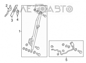 Centura de siguranță pentru șofer Honda Civic X FC 16-21, neagră, care s-a desfăcut.