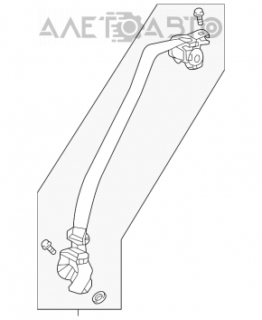 Ремень безопасности задний левый Honda Civic X FC 16-21 черный