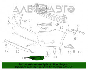 Решетка заднего бампера левая Honda Civic X FC 16-21 4d структура