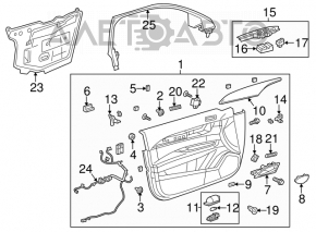 Controlul geamului electric din față, stânga, Cadillac ATS 13- negru.