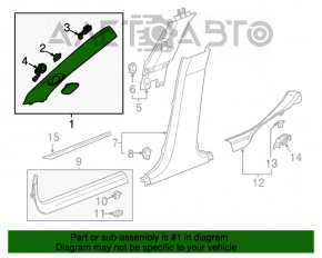 Capacul stâlpului frontal stâng Cadillac ATS 13- gri, sub difuzor.