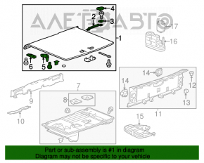 Capacul portbagajului Chevrolet Volt 11-15 este de culoare gri inchis.