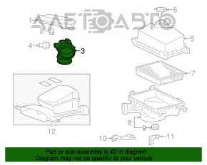 Tubul de aer Toyota Avalon 13-18 2.5 hibrid, fără rezonator.