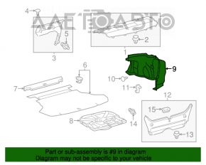 Обшивка арки правая Toyota Camry v55 15-17 usa черн пятно от краски