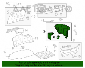 Capacul arcului drept Toyota Camry v55 15-17 hibrid SUA negru lipsește