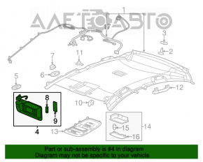 Козырек левый Chevrolet Volt 11-15 светло-серый