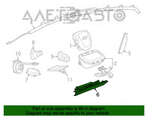 Airbag-ul genunchiului pentru pasagerul din dreapta al Chevrolet Volt 11-15, culoare bej.