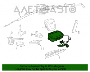 Airbag-ul pasagerului din bordul Chevrolet Volt 11-15 fără capac, cartuș pirotehnic ruginit.