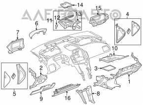 Верхний ящик передней панели Chevrolet Volt 11-15 черный