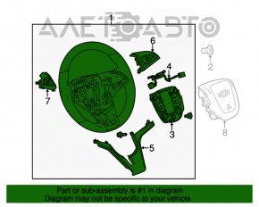 Volan gol Chevrolet Volt 11-15 din piele cu insertie alba.