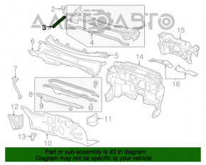 Уплотнитель решетки дворников правый Chevrolet Volt 11-15 новый OEM оригинал