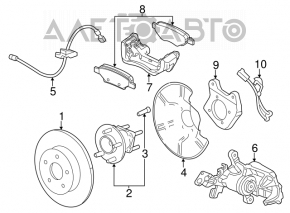 Butucul roții din spate stânga pentru Chevrolet Volt 11-15 fără șuruburi.