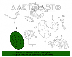 Placă de frână spate dreapta Chevrolet Volt 11-15 12mm