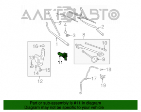 Motorul ștergătoarelor de parbriz va curăța trapețul față al Nissan Murano z50 03-08.