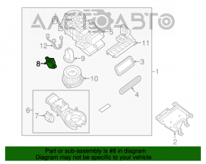 Actuator motor pentru unitatea de control a încălzirii în modul Infiniti JX35 QX60 13-