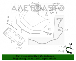 Capota de blocare a capotei Nissan Pathfinder 13-20 fără cablu