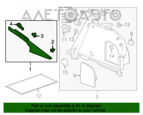 Capac spate stânga Chevrolet Volt 11-15 gri deschis, zgârieturi