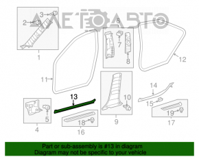 Накладка порога внутренняя передняя левая Toyota Camry v50 12-14 usa беж, царапины