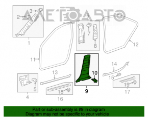 Накладка центральной стойки нижняя правая Toyota Camry v50 12-14 usa беж