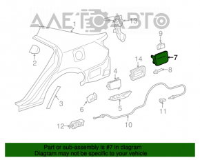 Capacul rezervorului de combustibil Toyota Camry v50 12-14 SUA cheie