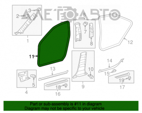 Garnitură de etanșare a cadrului ușii, față stânga, Toyota Camry v50 12-14 SUA, bej