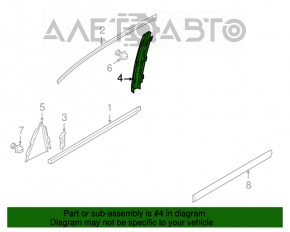 Panoul lateral spate stânga al ușii VW Passat b8 16-19 SUA zgâriat.