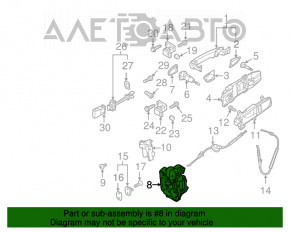 Blocare ușă față dreapta VW Jetta 11-18 SUA