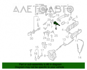 Личинка замка передней левой VW Passat b7 12-15 USA